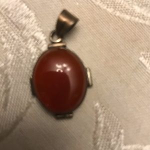 Carnelian sterling pendant
